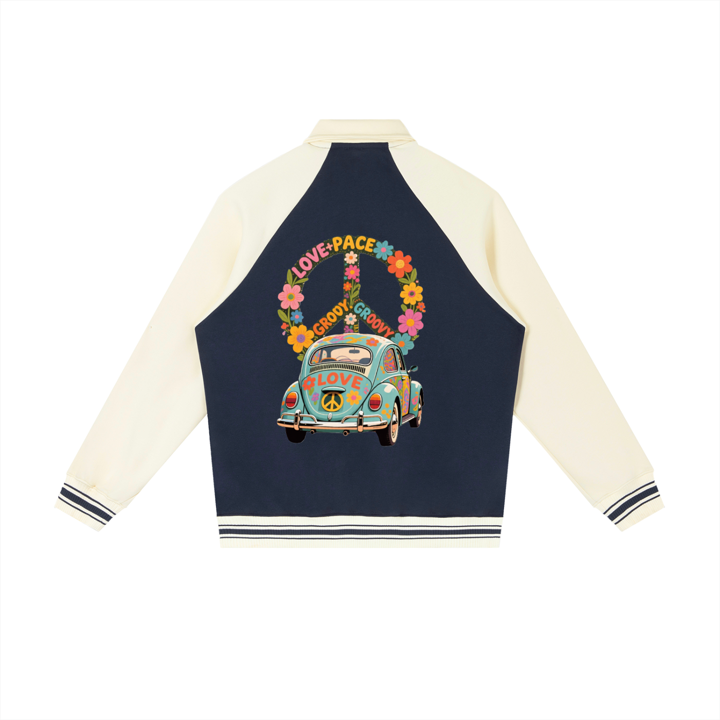 Contrast Raglan Sleeve Baseball Jacket