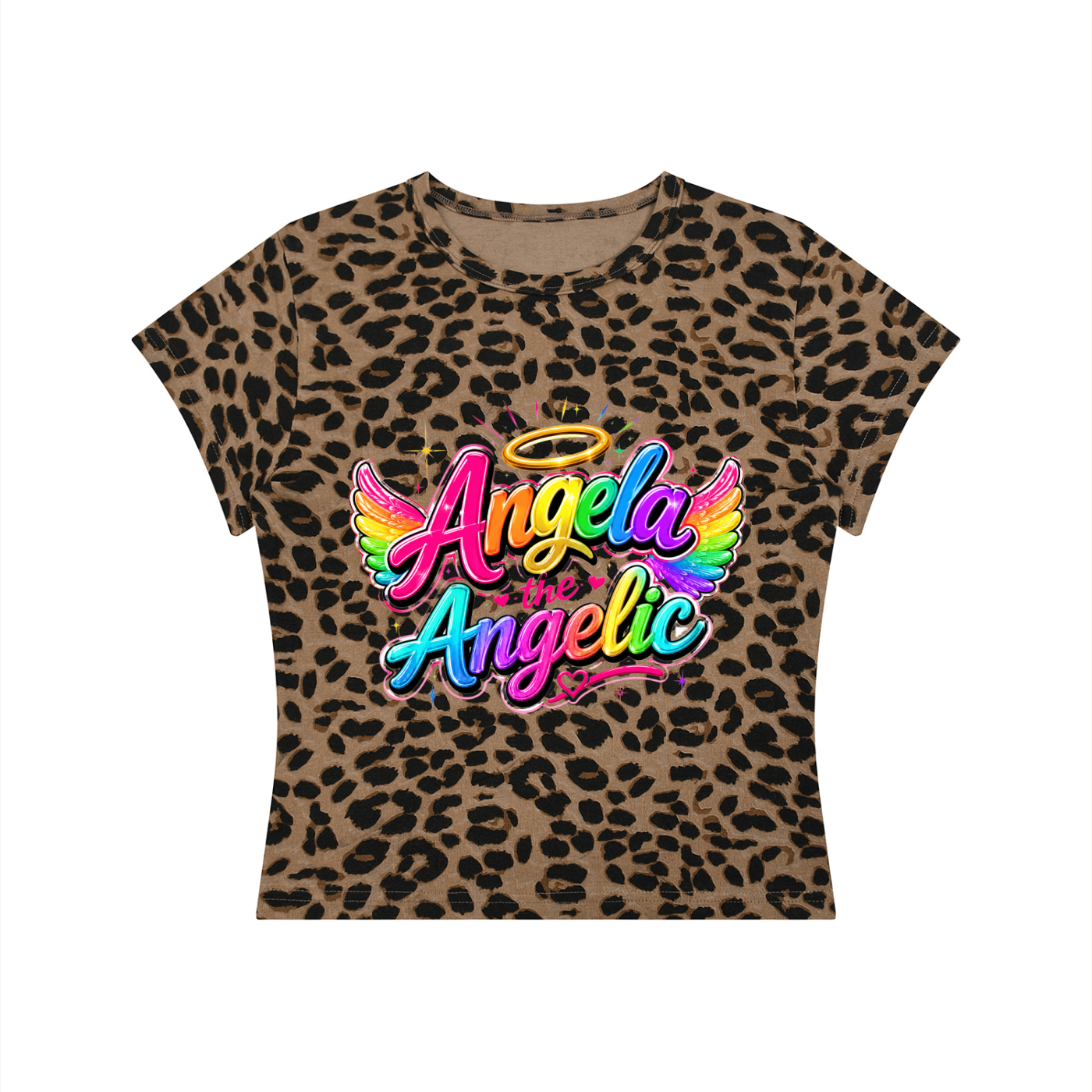 Women’s Leopard Print Crop T-Shirt