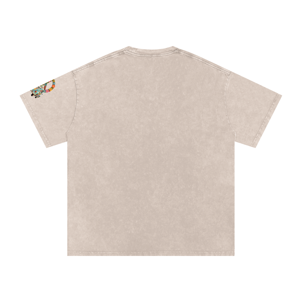 Snow Washed Oversized Cotton T-Shirt