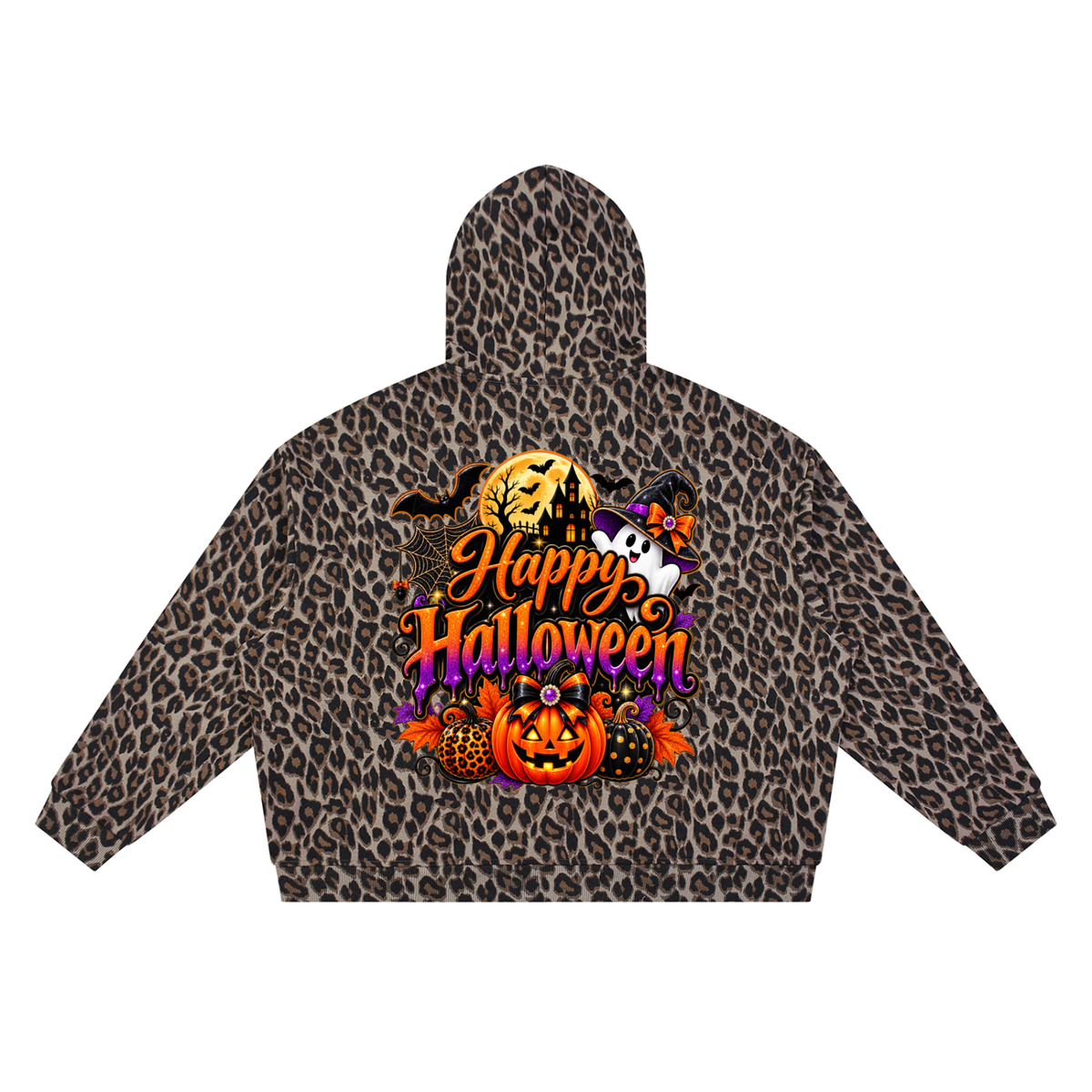 Unisex Leopard Full Zip Hoodie