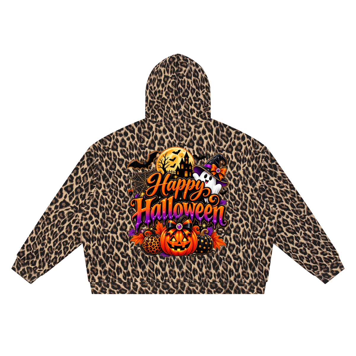 Unisex Leopard Full Zip Hoodie