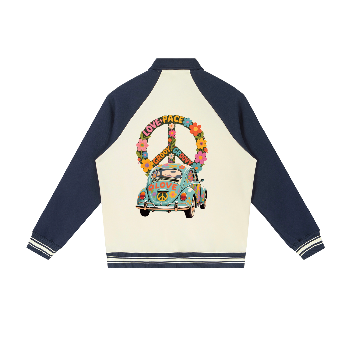 Contrast Raglan Sleeve Baseball Jacket