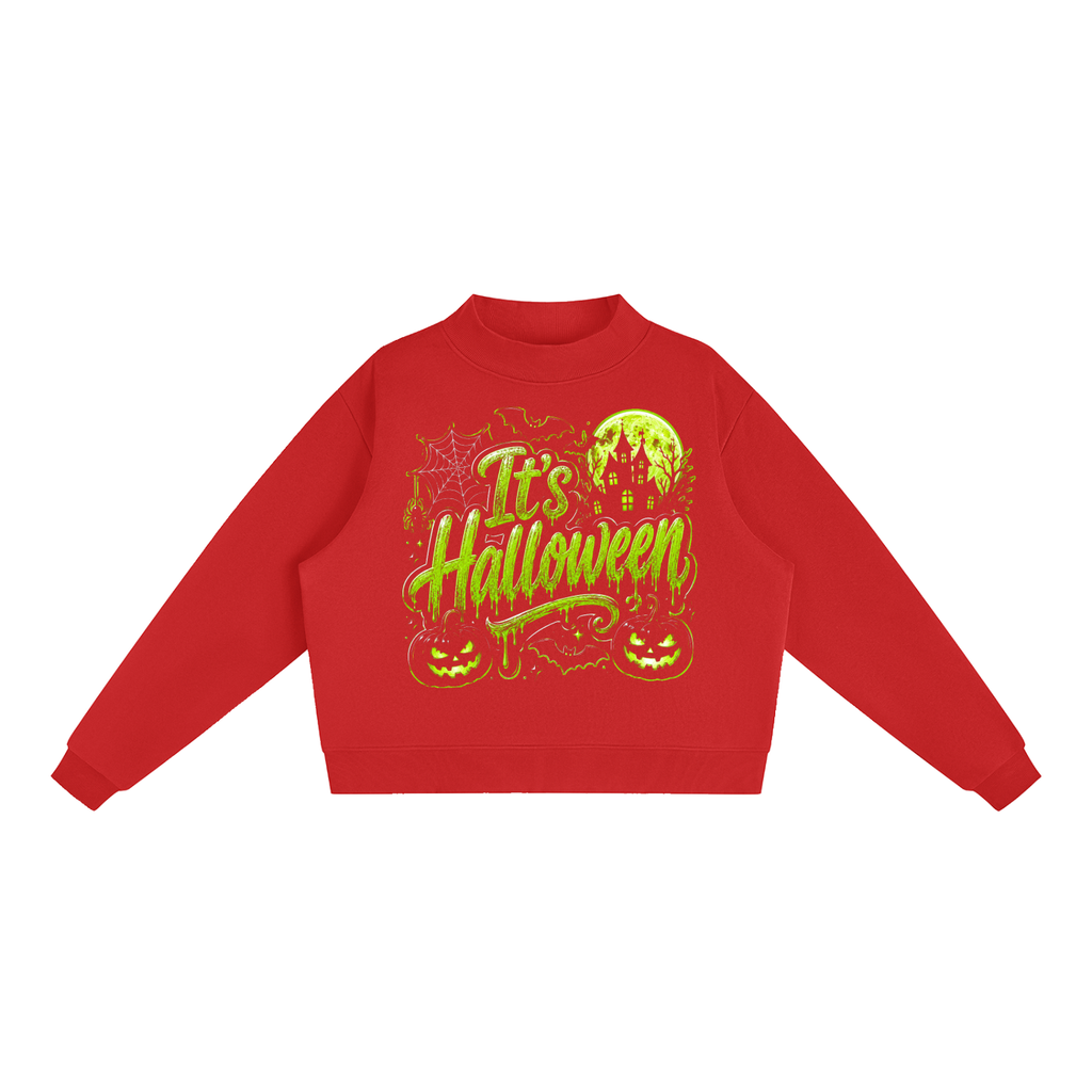 Essential Fleece Mock-Neck Crew Sweatshirt