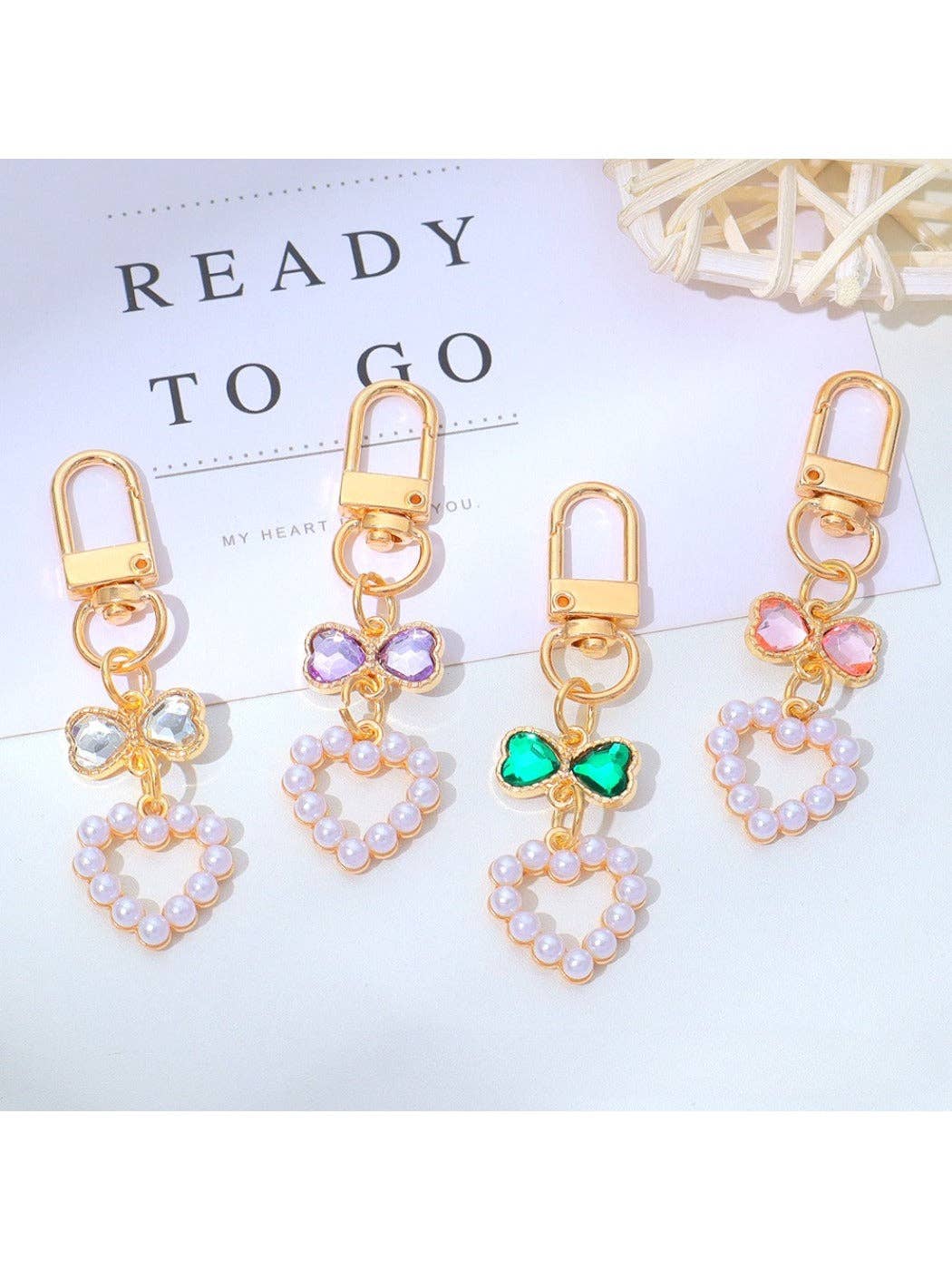 Keypus - Cute Beaded Heart Keychain