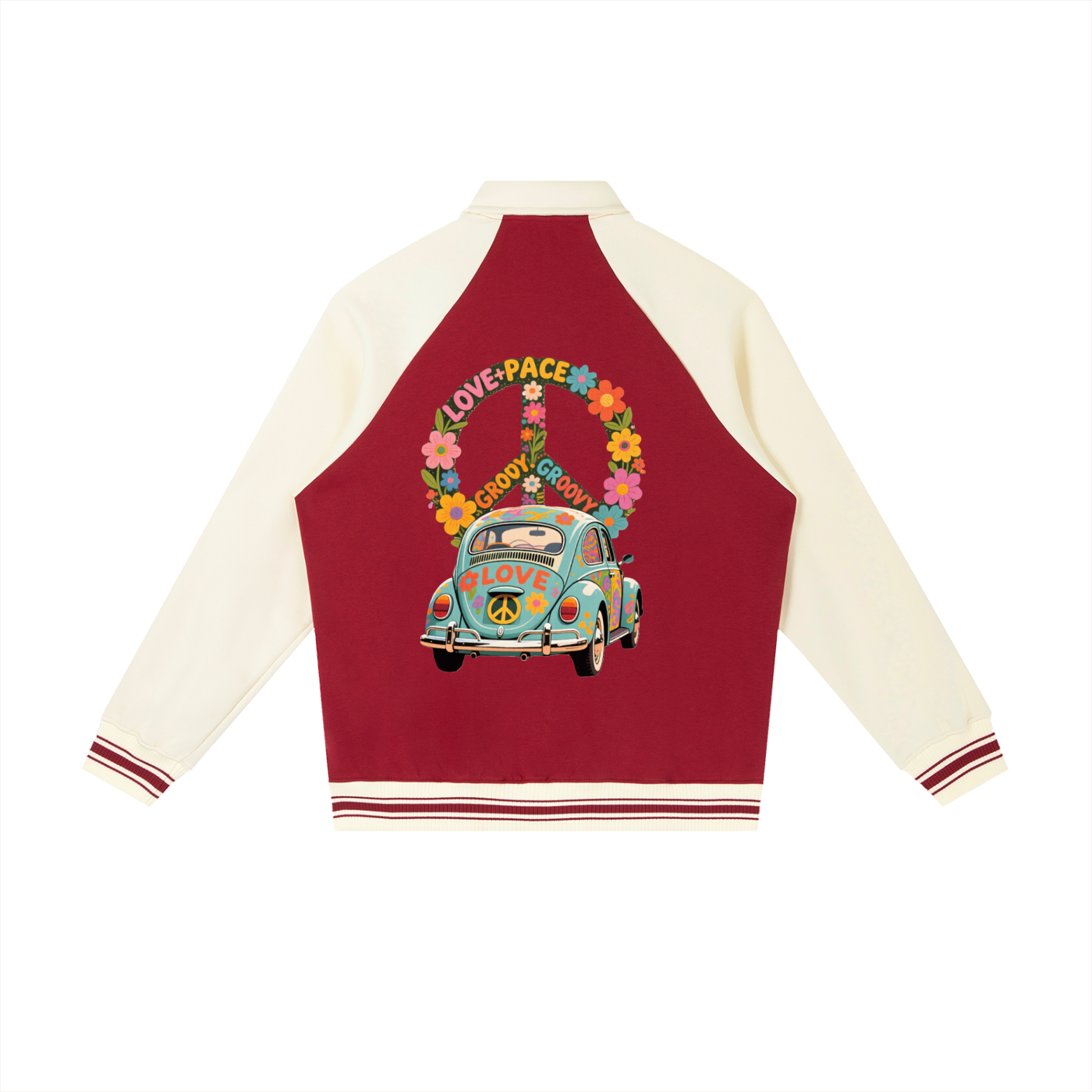 Contrast Raglan Sleeve Baseball Jacket