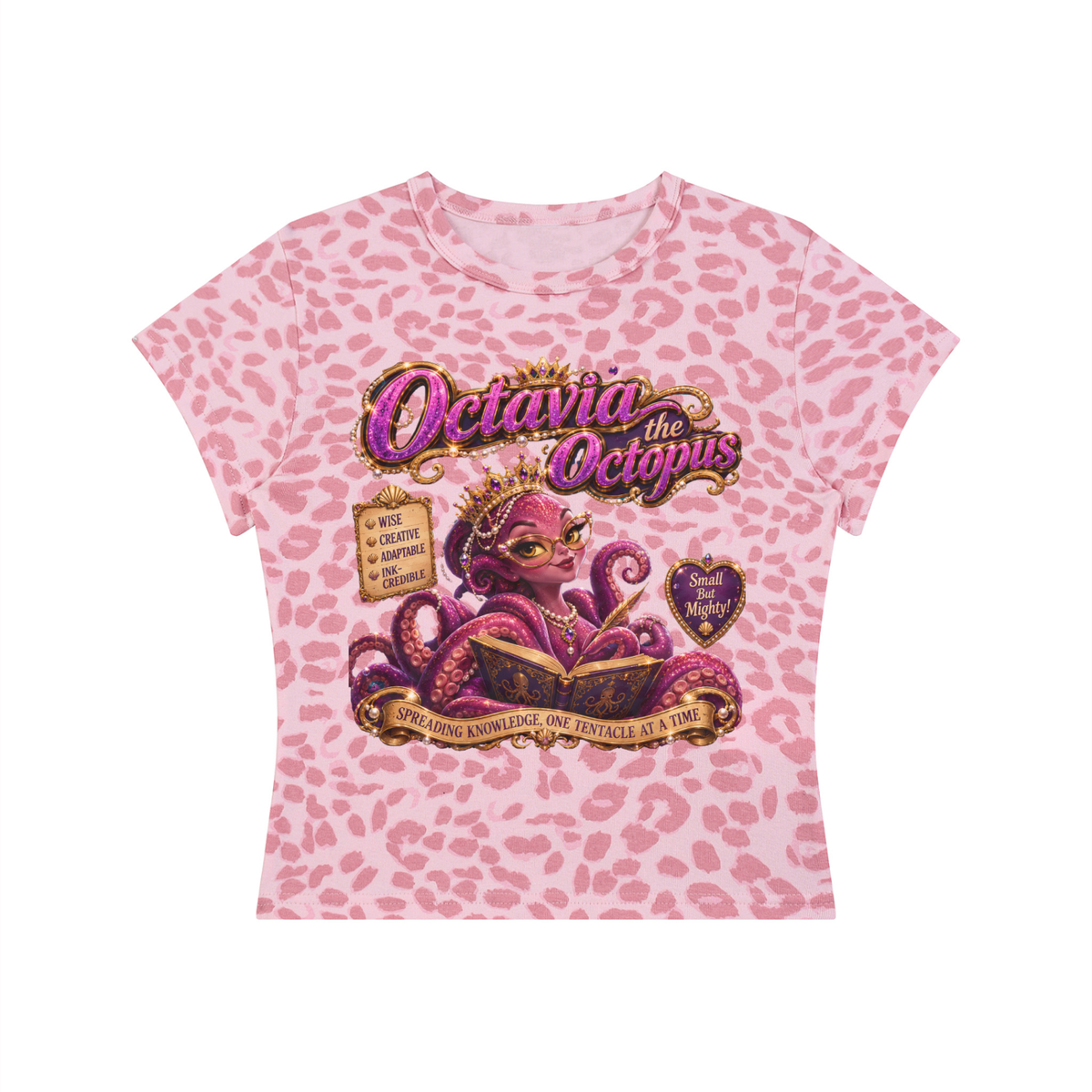 Women’s Leopard Print Crop T-Shirt