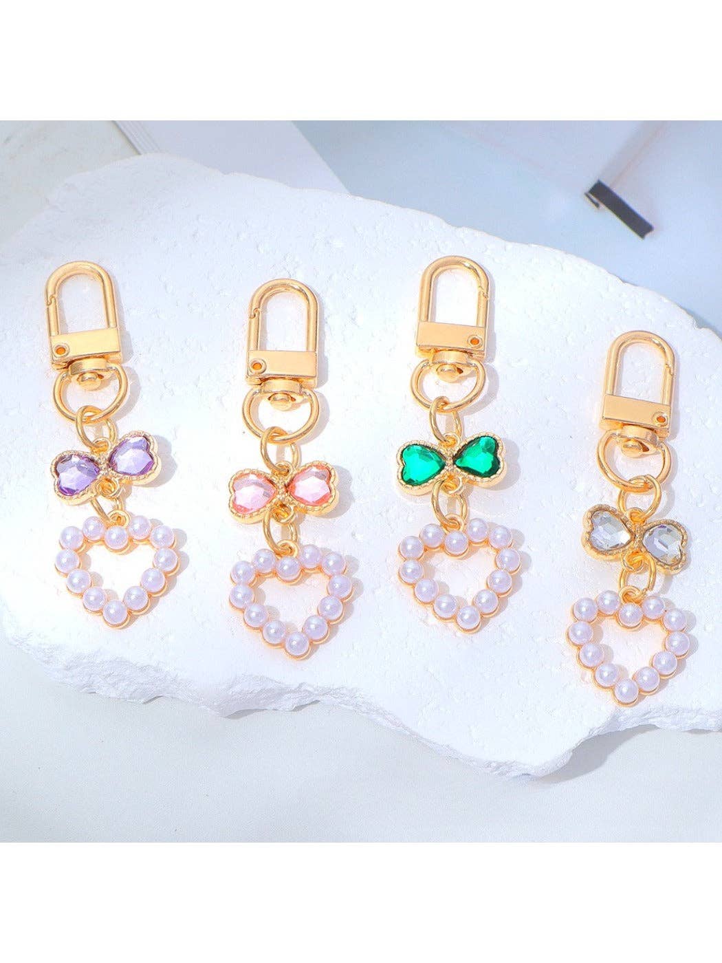 Keypus - Cute Beaded Heart Keychain