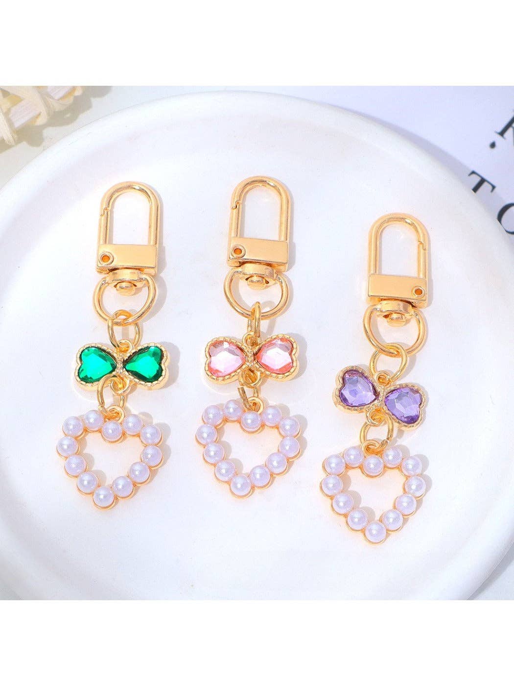 Keypus - Cute Beaded Heart Keychain