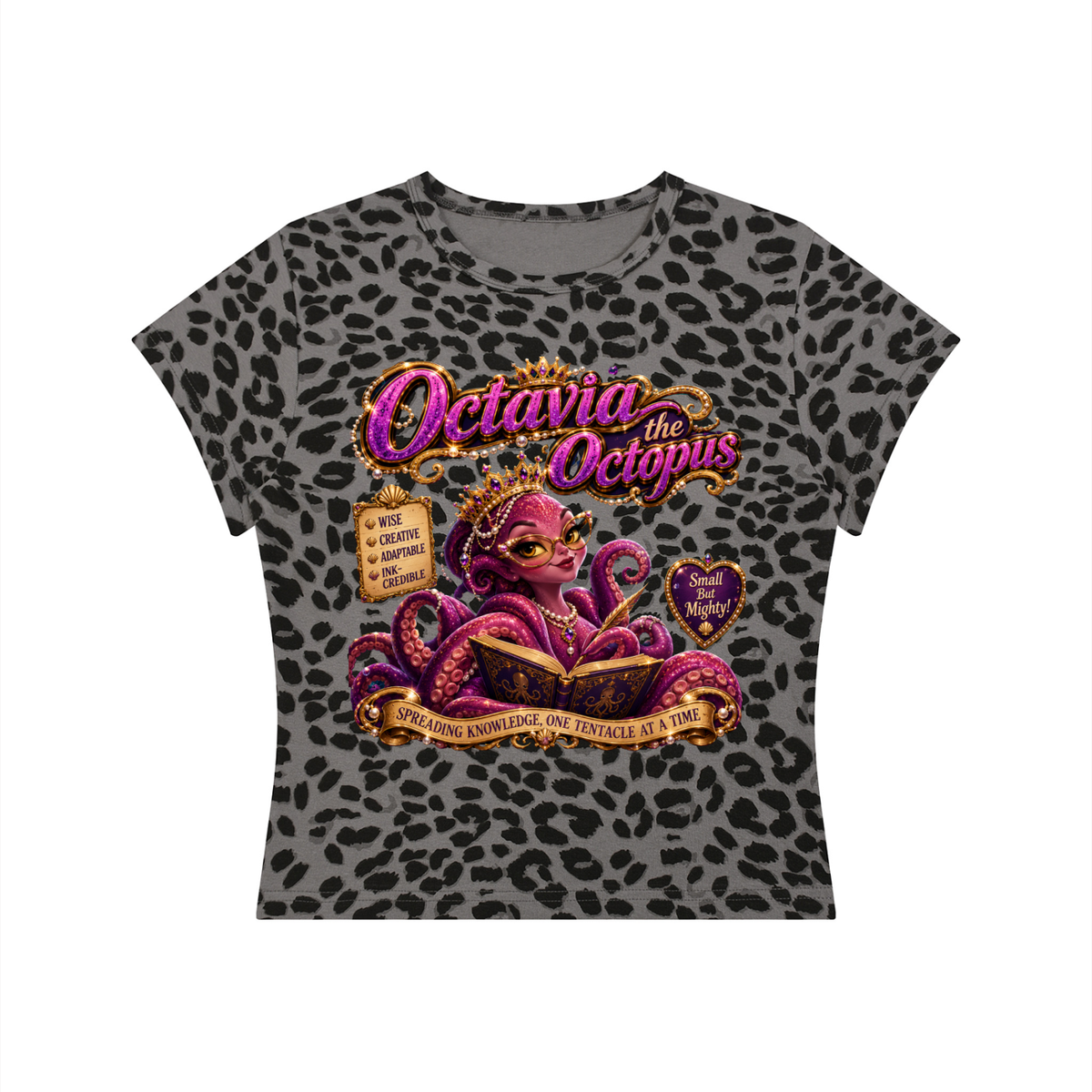 Women’s Leopard Print Crop T-Shirt
