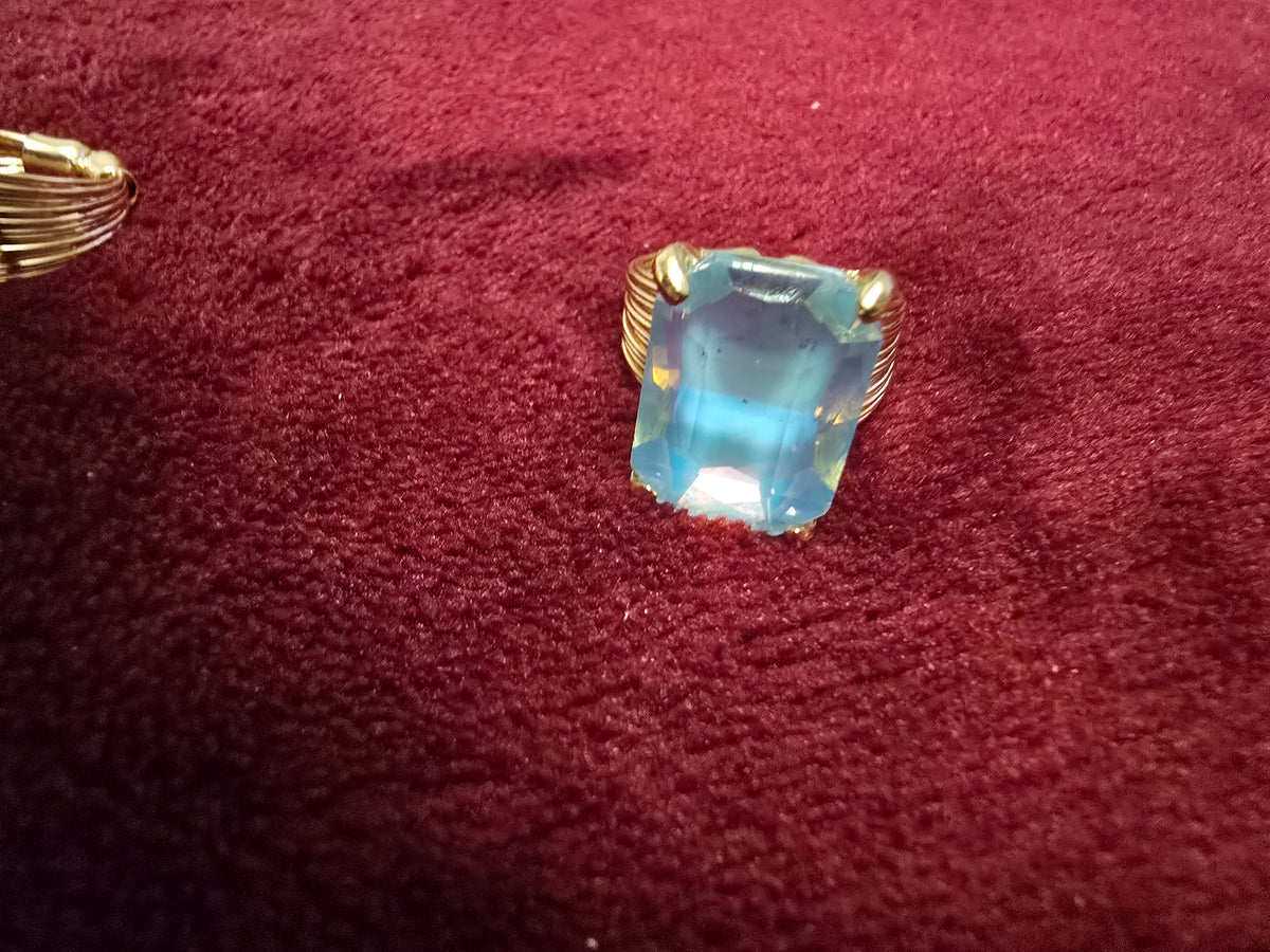 Emerald Cut Stone Adjustable Ring