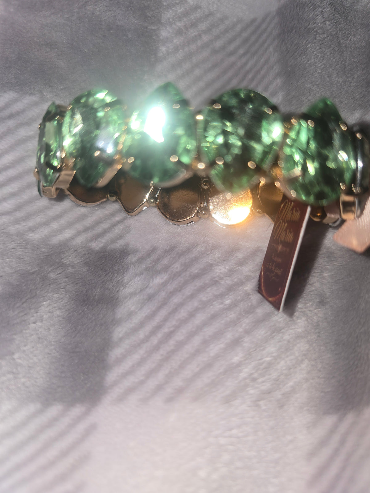 Green Crystal Stretch Bracelet