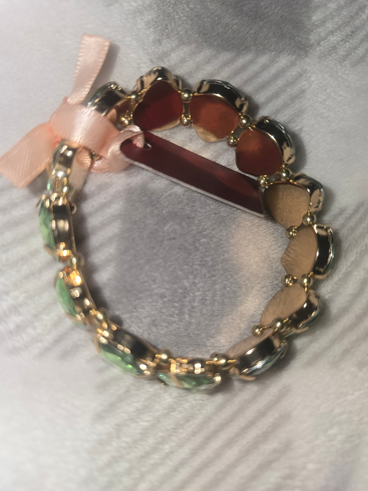 Green Crystal Stretch Bracelet