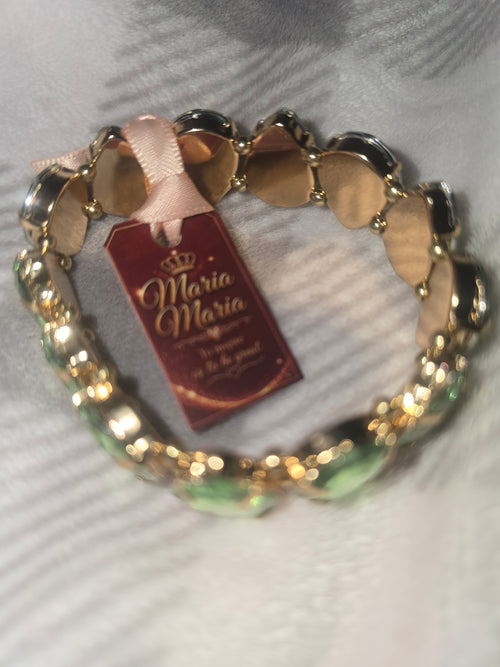 Green Crystal Stretch Bracelet