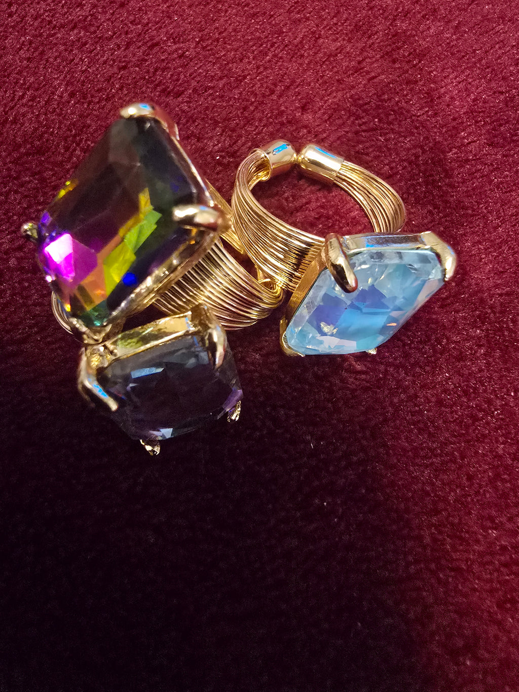 Emerald Cut Stone Adjustable Ring