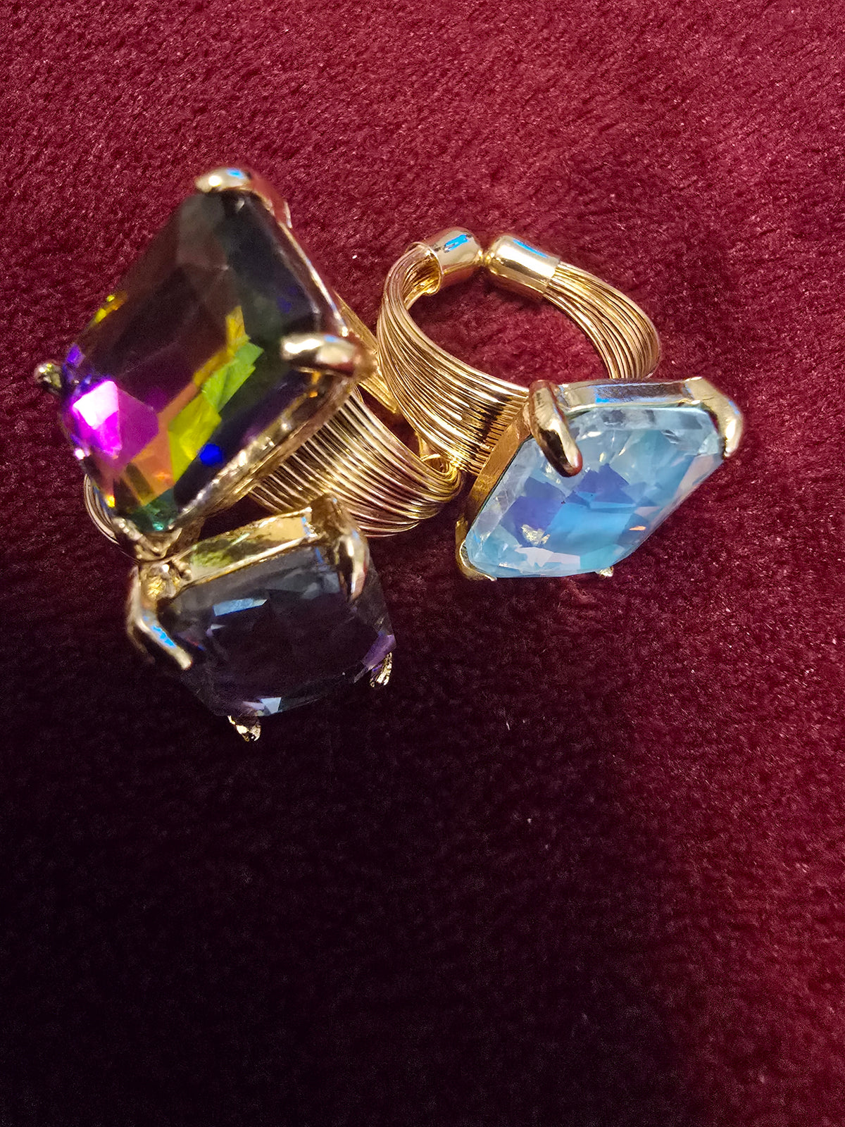 Emerald Cut Stone Adjustable Ring